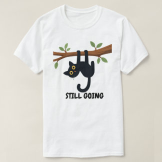 Camiseta Diseño de gato colgante motivacional