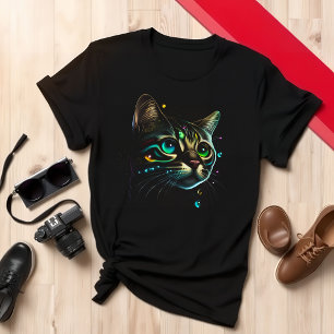 Camiseta Diseño de gato colorido y lindo