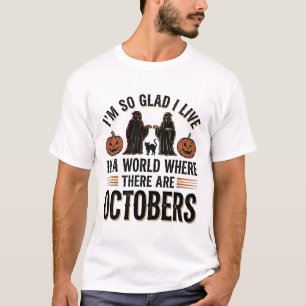 Camiseta Diseño de gato de calabaza de cita de octubre de H