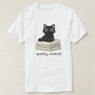 Camiseta Diseño de gato de control de calidad de ropa