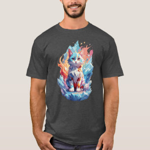 Camiseta Diseño de gato de fantasía de cristal adorable