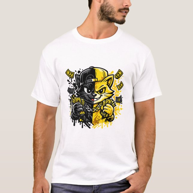 Camiseta Diseño de gato de graffiti urbano (Anverso)