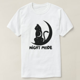 Camiseta Diseño de gato de luna minimalista