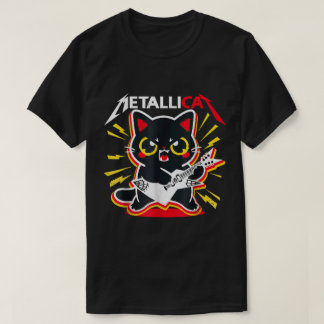 Camiseta Diseño de gato de metal adorable con guitarrista K