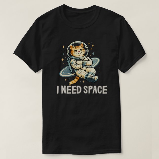 Camiseta Diseño de gato divertido necesito espacio (Diseño del anverso)