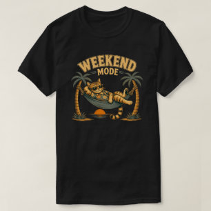 Camiseta Diseño de gato divertido para fin de semana