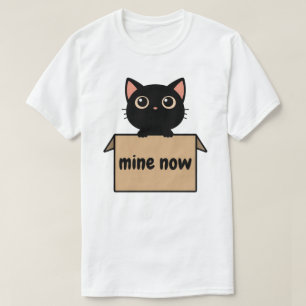 Camiseta Diseño de gato en caja curioso
