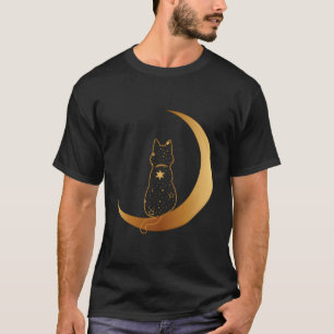 Camiseta Diseño De Gato En La Luna