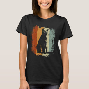 Camiseta Diseño de gato estilo retro Azul Ruso
