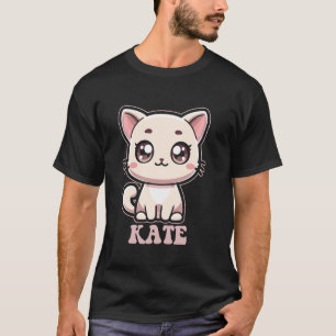 Camiseta Diseño de gato gatito lindo Kate para chicas nombr