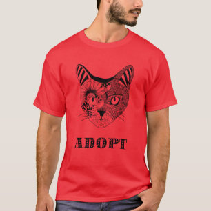 Camiseta diseño de gato gracioso adoptado