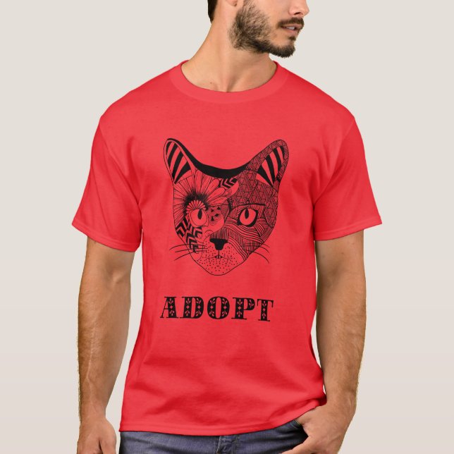 Camiseta diseño de gato gracioso adoptado (Anverso)