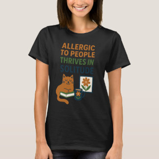 Camiseta Diseño de gato introvertido divertido con libros y