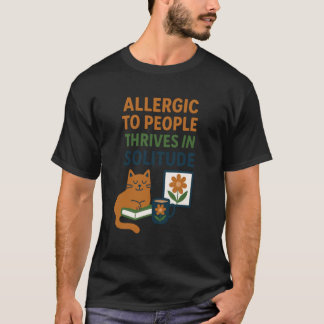 Camiseta Diseño de gato introvertido divertido con libros y