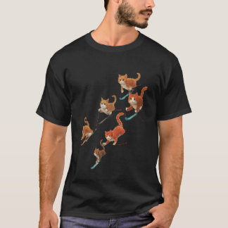 Camiseta Diseño de gato lindo esquiando - Humor
