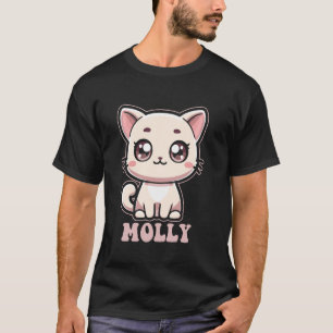 Camiseta Diseño de gato lindo Kitty para chicas nombre Moll