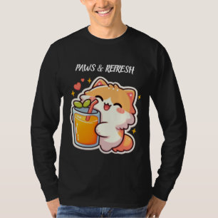 Camiseta Diseño de gato lindo Patas y Refrescar Personaliza