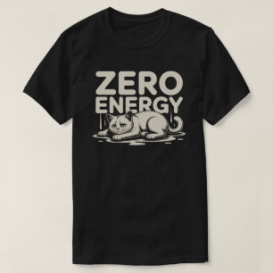 Camiseta Diseño de gato minimalista de energía cero