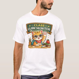 Camiseta Diseño de gato monitor de garra de clase