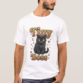 Camiseta Diseño de gato negro jefe pequeño