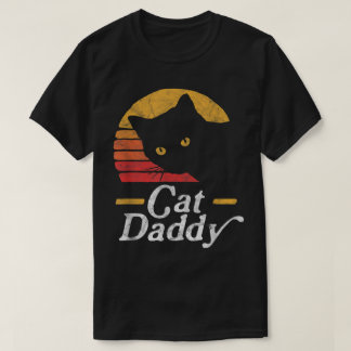 Camiseta Diseño de gato negro Retro Cat Daddy