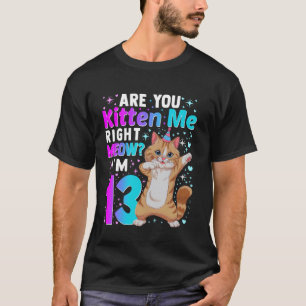 Camiseta Diseño de gato para cumpleaños de 13 años