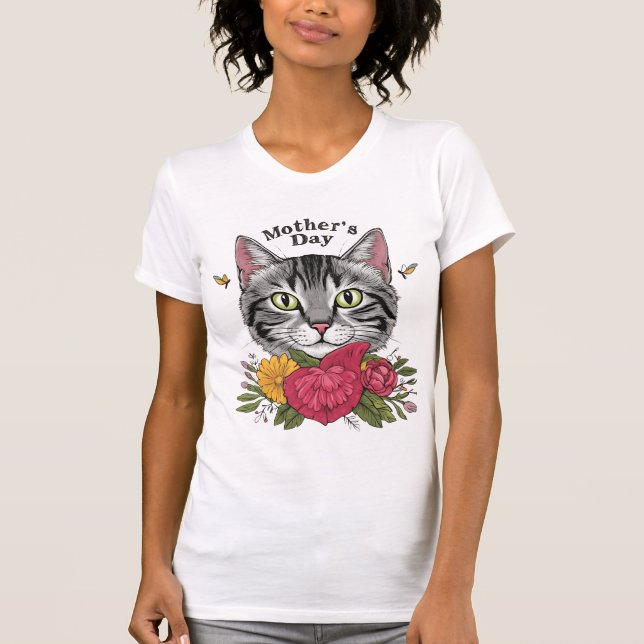Camiseta Diseño de gato para el día de la madre - Gato tabb (Anverso)