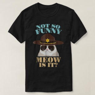 Camiseta Diseño de gato policía gruñón divertido