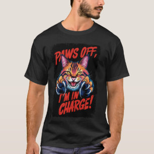 Camiseta Diseño de gato serval, manos fuera, estoy a cargo,