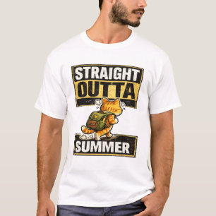 Camiseta Diseño de gato vintage Straight Outta Summer