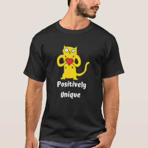 Camiseta Diseño de gato y corazón positivamente único