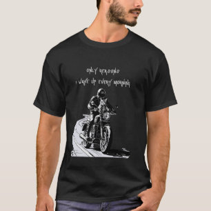 Camiseta Diseño de gato y motocicleta, amor verdadero.