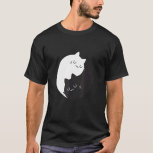 Camiseta Diseño de gato Ying Yang Diseño de gato Ying Yang