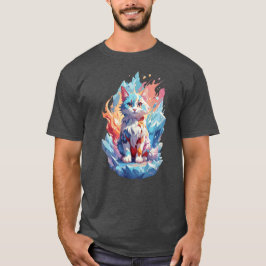 Camiseta Diseño de gatos con fantasía de cristal