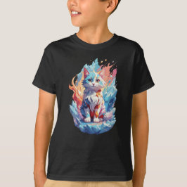 Camiseta Diseño de gatos con fantasía de cristal