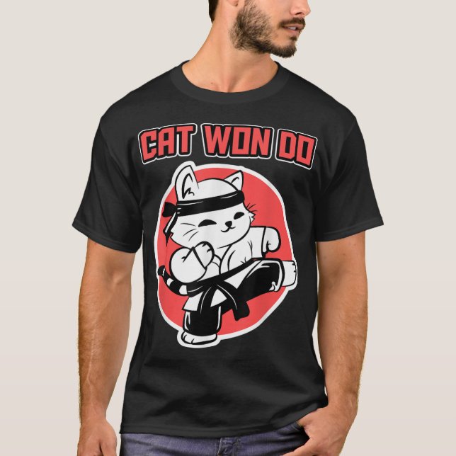 Camiseta Diseño de gatos de Taekwondo para fanáticos deport (Anverso)