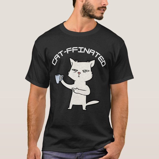 Camiseta Diseño de gatos divertidos para el café (Anverso)
