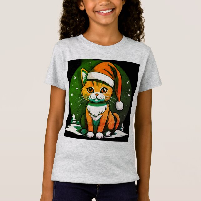 Camiseta Diseño de gatos para navidades: estilo festivo lin (Anverso)