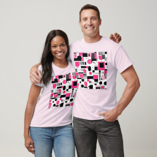 Camiseta Diseño de geometría rosa Pop Art