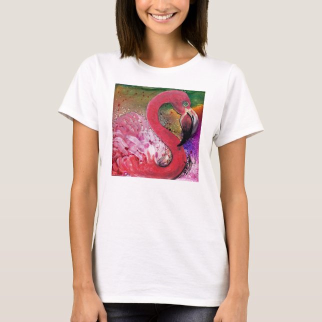 Camiseta Diseño de GGs en flamenco rosa (Anverso)