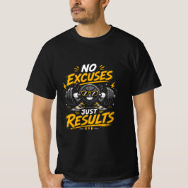 Camiseta diseño de gimnasio sin excusas solo resultados