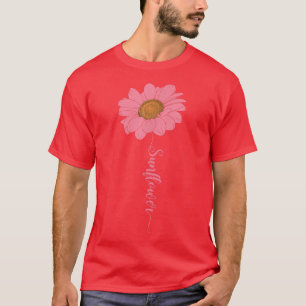 Camiseta Diseño de girasol rosa Concienciación sobre el cán