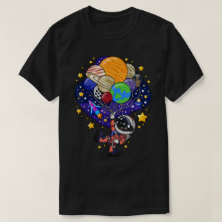 Camiseta Diseño de globo planetario de astronauta lindo