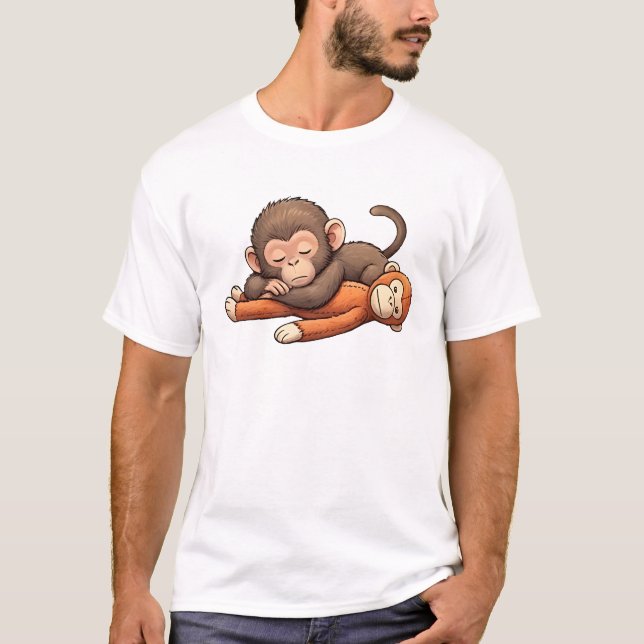 Camiseta Diseño de golpea al bebé mono (Anverso)