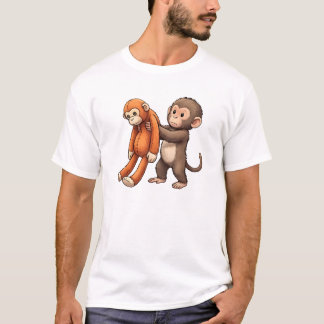Camiseta Diseño de golpea al bebé mono