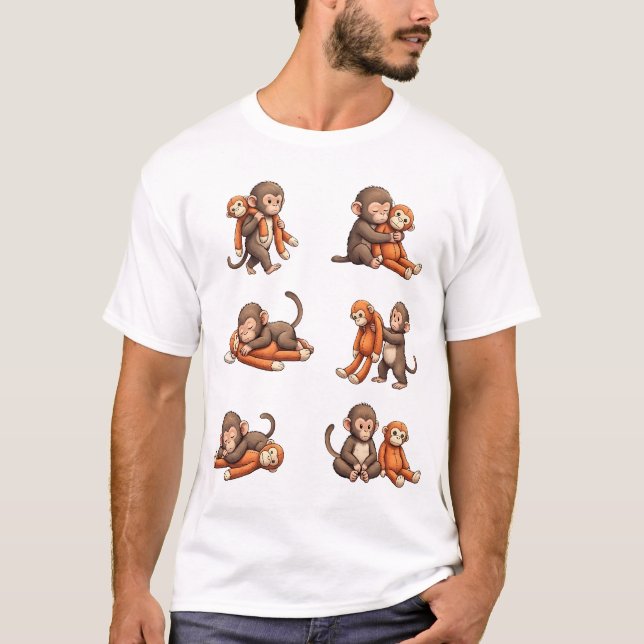 Camiseta Diseño de golpea al bebé mono (Anverso)