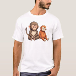 Camiseta Diseño de golpea al bebé mono