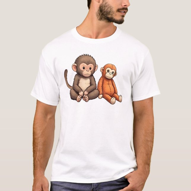 Camiseta Diseño de golpea al bebé mono (Anverso)