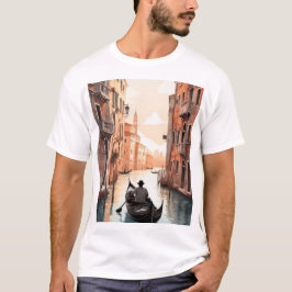 Camiseta Diseño de Gondola Romance veneciano,