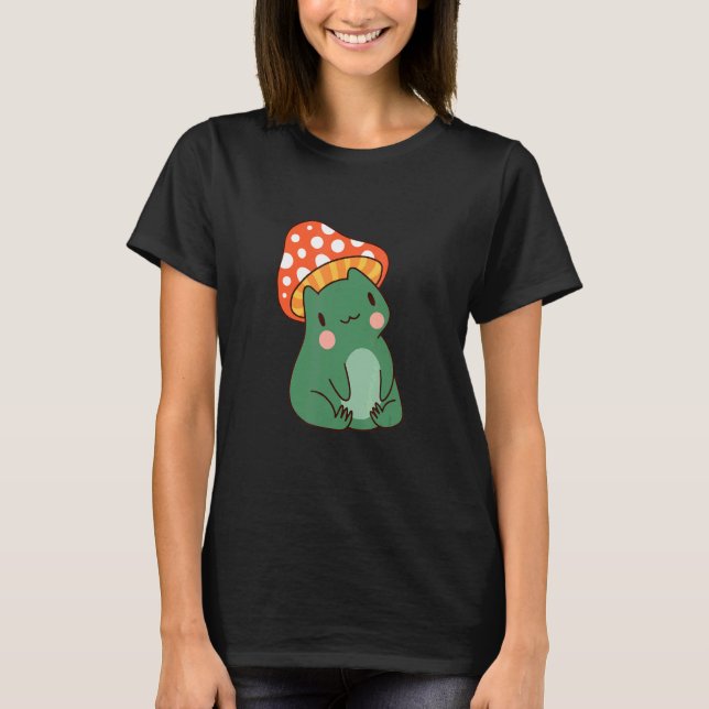 Camiseta Diseño de Gorra de hongos con rana cutánea (Anverso)